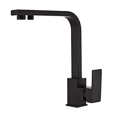 Imagem de Pkfinrd Torneiras de cozinha de 3 vias, misturador de filtro para pia de cozinha quente e fria, purificação de água 3 em 1, torneira de latão para pia de cozinha