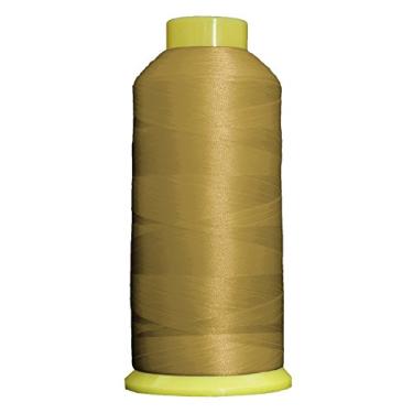 Imagem de Threadart Linha de bordado para máquina de poliéster de cones grandes de 5000 m | Cones enormes de 5000 m (5500 jardas) 40wt | para máquinas de bordado e costura Brother Janome Bernina | Amarelo verde