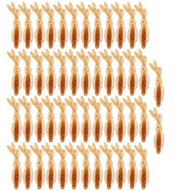 Imagem de 01 Isca de isca de cauda múltipla, isca de isca, 50 peças, isca simuladora, isca, acessório de pesca, equipamento de pesca para lagos de rio, água doce (marrom)