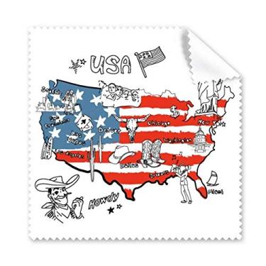 Imagem de Pano de limpeza com ilustração de palavras Liberdade Mapa dos EUA, 5 peças