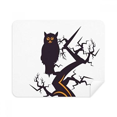 Imagem de Pano de limpeza de tela com coruja de olhos de árvore para dia das bruxas 2 peças de tecido