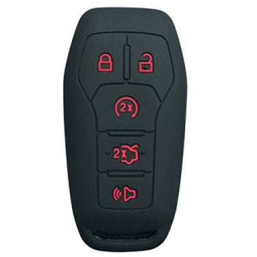 Imagem de Coolbestda – Capa protetora de pele com chave de silicone para Ford F-150 Lincoln Fusion MKZ Mustang MKC 5 botões Smart KeyCoolbestda preto M3N-A2C31243300