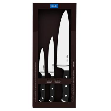 Imagem de Conjunto de Facas Brinox em Aço Inox e ABS Infinity – 3 Peças