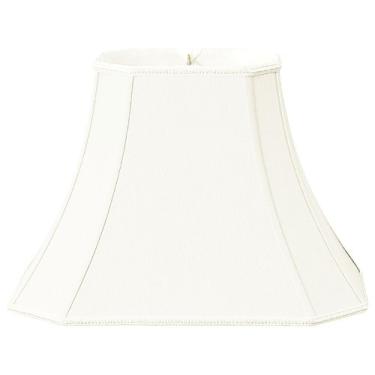 Imagem de Royal Designs Sino Retangular com Cantos Cortados Cortina de Abajur Designer, Branca, (7 x 9) x (12 x 18) 13