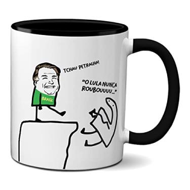 Imagem de Caneca Engraçada Tchau Petralha! O Lula Roubou O Brasil (Preta)