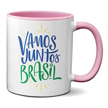 Imagem de Caneca Vamos Juntos Brasil Torcida Jogo Do Brasil Copa (Rosa)