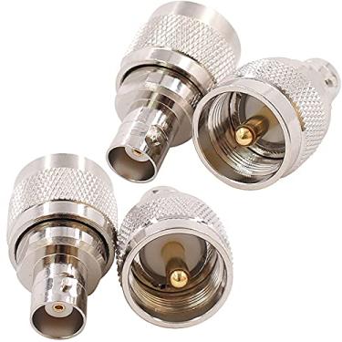 Imagem de Adaptador BNC fêmea para SO239 macho 4 peças conector coaxial RF PL-259 PL259 cabo