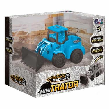 Imagem de Carrinho de Fricção - Mini Trator - Pá Articulada - Azul - Unik Toys