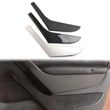 Imagem de Fouedy Substituição do painel da tampa da maçaneta da porta direita esquerda dianteira do carro interior para VW Golf 6 Sedan GTI MK6 2009-2014 (fibra de carbono - esquerda)