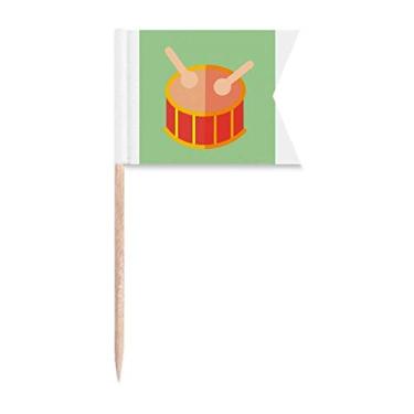 Imagem de Bandeiras de palito de dente com instrumento de agitação, marcação de rotulagem para bolo de festa, prato de queijo