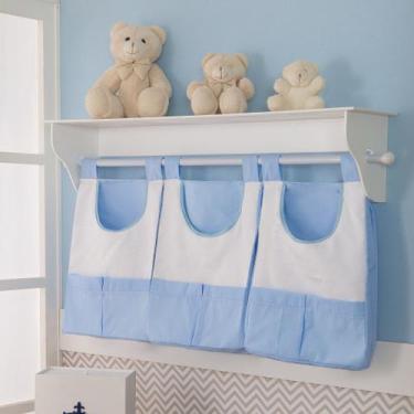 Imagem de Porta Fraldas Para Varão Príncipe Urso Bebê Azul Claro - 3 Peças - Gab