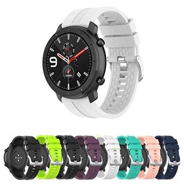 Imagem de Pulseira 22mm Silicone LTimports, compativel com Amazfit GTR 47mm - Gtr4/Gtr3/Gtr2 - Stratos 2/3 - Galaxy Watch 46mm Sm-R800 - Gear S3 Frontier - Galaxy Watch 3 45mm (Branco)