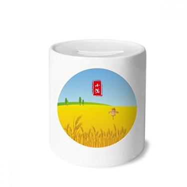 Imagem de DIYthinker Caixa de moedas de cerâmica de grão circular Vinte e quatro dias a longo prazo porta-moedas