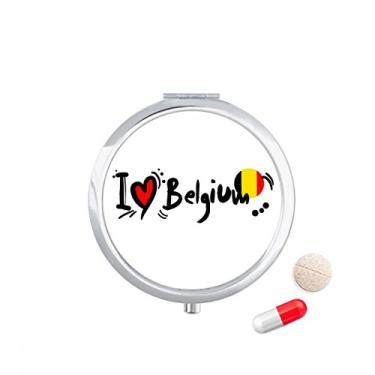 Imagem de I Love Belgium Word Flag Love Heart Illustration Pill Case Pocket Medicine Storage Box Dispenser Recipiente