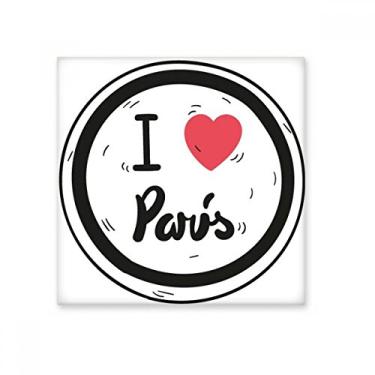 Imagem de Decalque brilhante de azulejo de cerâmica com estampa de palavras I Love Paris