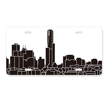 Imagem de DIYthinker Placa de carro com silhueta de arranha-céus da Austrália, acessório de aço inoxidável para decoração de carro