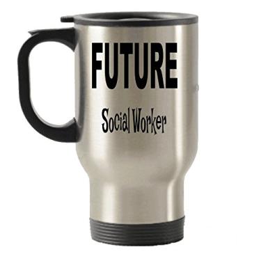 Imagem de Presentes futuros de assistente social – Caneca de viagem Future Social Worker – Copos isolados para viagem – Ideias de presente para mulheres ou homens assistentes sociais – de aniversário para trabalhadores sociais