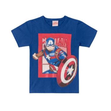 Imagem de Brandili Avengers Camiseta Malha Capitao America Azul
