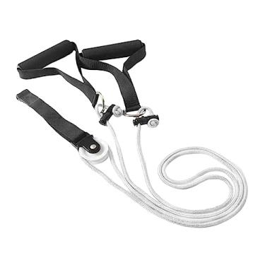 Imagem de Fancyes Polia de ombro sobre a porta Exercitador de braço Exercício de braço para construção muscular Equipamento de ginástica para casa, mulheres, homens, BRANCO