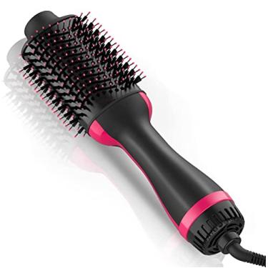 Imagem de Escova para secador de cabelo, íons negativos escova para secador de cabelo, escova de ar quente 4 em 1, secador de cabelo de um passo e volume de Styler com tambor de titânio aprimorado, secador de escova para mulheres (vermelho)