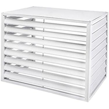 Imagem de Rack De Ar Condicionado Externo, Tampa Protetora Da Estrutura Externa Do Condicionador De Ar Em Liga De Alumínio, Prateleira De Planta Com Veneziana Para Jardim De Varanda Ao Ar Livre/,Branco,Bonn