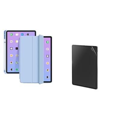 Imagem de Kit Capa + Película Paperlike p iPad Pro 11 (1ª 2ª 3ª 4ª Ger) - Capa Protetora Anti Impacto Slim Fundo Colorido Espaço p Apple Pencil Caneta Stylus + Película Fosca p iPad com sensação de papel