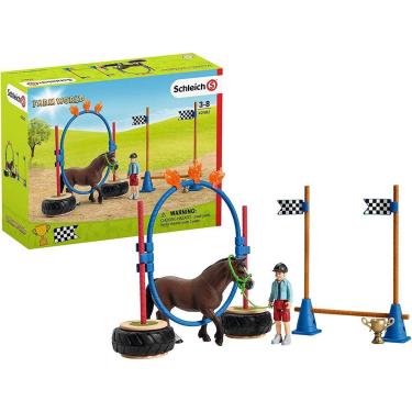 Imagem de Schleich Farm World, Farm Toys for Girls and Boys Ages 3-8, 22-Piece Horse Playset, Pony Race Agility Set