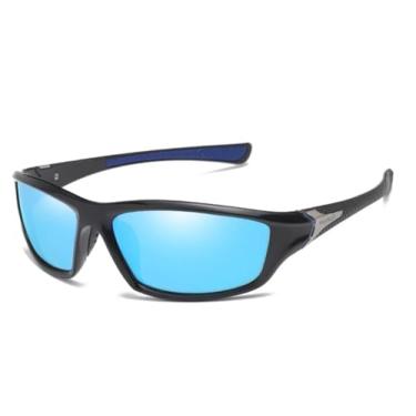 Imagem de Oculos De Sol Esportivo Polarizado Masculino Bike Corrida Ciclista Proteção UV Esporte (AZUL)