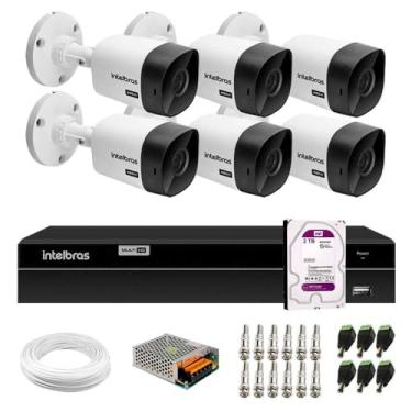 Imagem de Kit 6 Câmeras Bullet Vhc 1120 B Hdcvi Hd 720p Ip66 Visão Noturna 20m Intelbras + Dvr Mhdx 1208 com 8 Canais Multi Hd Intelbras + Hd 2tb Purple