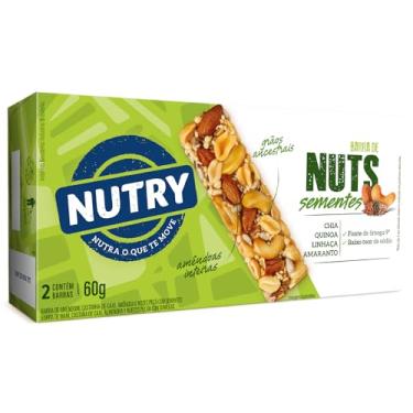 Imagem de Barra de Nuts Nutry Sementes 30g - Caixeta Com 2 Unidades - Oleaginosas, Chia, Quinoa, Linhaça e Amaranto
