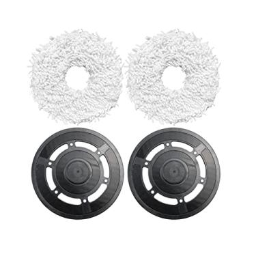 Imagem de Conjunto de 2 suportes de esfregão com almofadas de esfregão de microfibra para aspirador de pó Ecovacs Deebot X1 Robot
