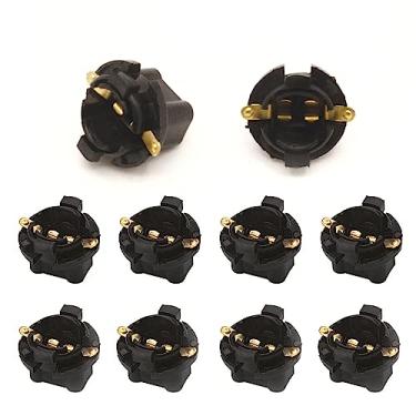 Imagem de PA Painel de instrumentos LED 10 peças T10 194 158#555 com orifício de 1,5 cm conector de 2 pinos 2973932 5655006 LS132, soquete de lâmpada de pinball com trava de torção, base de instrumento de cunha