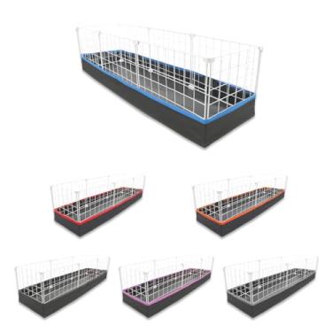 Imagem de Cercado Aramado Pet Porquinho da Índia 30x120 com Bandeja Higiênica Tapete Impermeável Fácil de Limpar Cercadinho Proteção Pequenos Pets Jabuti Mini Coelho