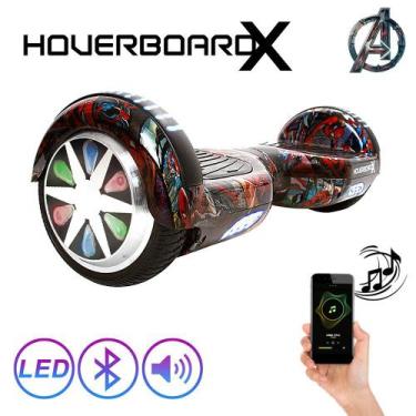 Imagem de Skate Eletrico 6,5" Hq Homem Aranha Hoverboardx Bluetooth