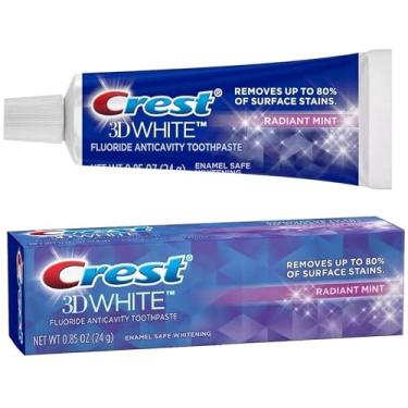 Imagem de Crest Pasta de dente anticavidade com flúor vívido branco 3D, menta radiante, 24 g (pacote com 4)