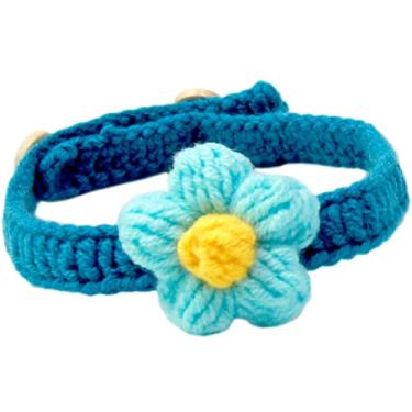 Imagem de Coleiras Para Gatos Tricotadas À Mão Com Padrão De Flores Coleiras Para Gatos Ajustáveis ​​coleiras Personalizadas Para Gatos Suprimentos Para Gatos,C,S 30-40CM