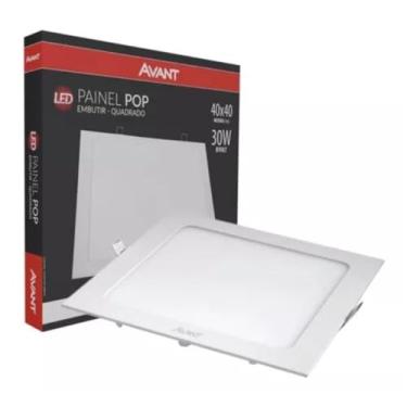 Imagem de Painel Plaflon Led 30W de Embutir Quadrado 40cm, Bivolt, 6500K Luz Branco frio, AVANT