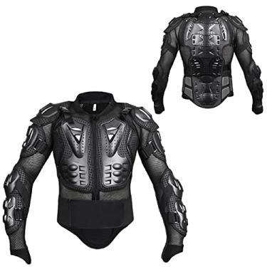 Imagem de WHYUNM26 Jaqueta Armadura de Motocicleta Corpo Inteiro Proteção Peitoral Jaqueta de Corrida Motocross Equipamento de Proteção Off-Road, Preto, M (50 kg)