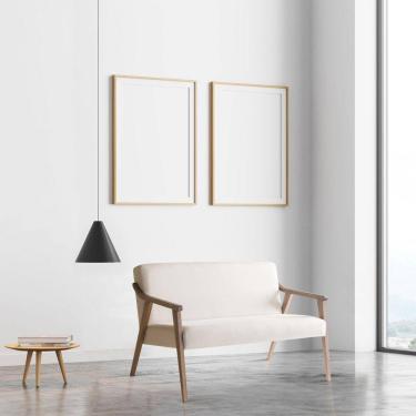 Imagem de Poltrona Namoradeira Flávia 02 Lugares Tec 201 Nogueira