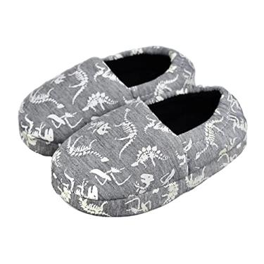 Imagem de Tirzrro Pantufas infantis para meninos grandes com material viscoelástico macio antiderrapante e antiderrapante, Cinza, 8-9 Toddler