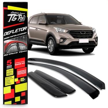 Imagem de Calha Chuva Defletor Inteiriça Slim Creta 4 Portas 2017 2018 2019 2020 2021 Fumê 100% Acrílico