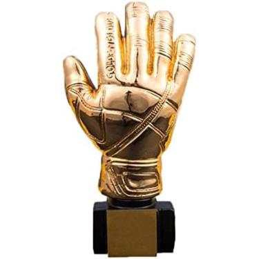 Imagem de Troféu de futebol, luva dourada, troféu de goleiro, série esportiva, troféu de honra, composição e gravação grátis, latão, 26 * 13.5 * 6.5cm
