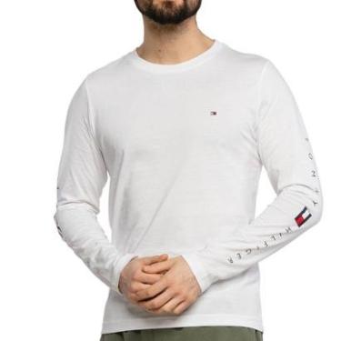 Imagem de Camiseta Tommy Hilfiger Essential Manga Longa Branca-Masculino