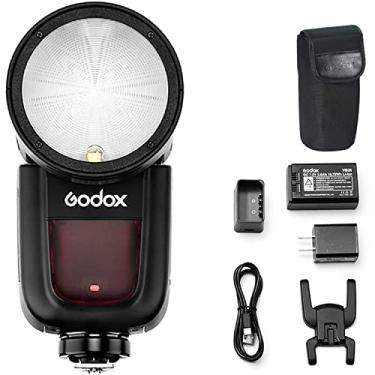 Imagem de Godox V1-C Flash Speedlite de Câmera com Cabeça Redonda, Flash Speedlight 2.4G X Sem Fio HSS 76Ws para Canon 6D 7D 50D 60D 500D 550D 600D 650D 1000D 1100D 1DX 580EX II 5D Mark II III