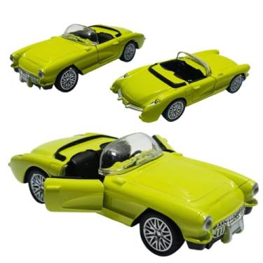 Imagem de Power Toys TECH - Miniatura Shelby Cobra : Carrinho de Ferro com Portas que Abrem e Pneus de Borracha 1:32 (Amarelo)