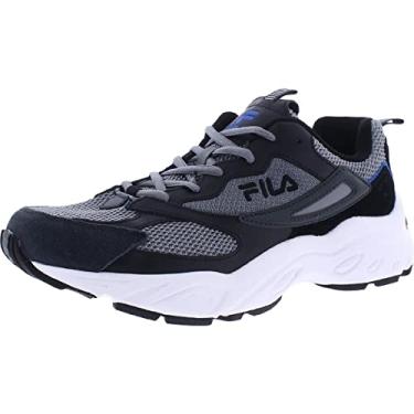 Imagem de Fila Envizion Tênis de corrida esportivo masculino com cadarço, Cinza/preto/azul, 40 BR