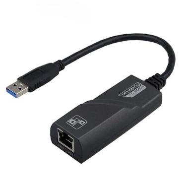 Imagem de Adaptador Ethernet Usb 3.0 Rj45 Placa Rede Gigabit 10/100/1000 Rede Lan Switch, Laptop, PC, janelas
