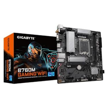 Imagem de Placa Mãe Gigabyte B760M Gaming WiFi, Chipset B760, Intel LGA 1700, mATX, DDR5