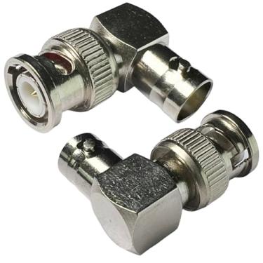 Imagem de CESS Adaptador BNC de ângulo reto macho para fêmea - BNC fêmea para cotovelo BNC macho (pacote com 2)