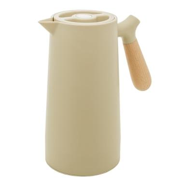 Imagem de WOLFF - Garrafa Térmica de Plástico com Cabo de Madeira Nórdica 1L Menta - Mesa Posta - Itens Para Casa - Utensílios de Cozinha - Perfeita Para Café e Chá